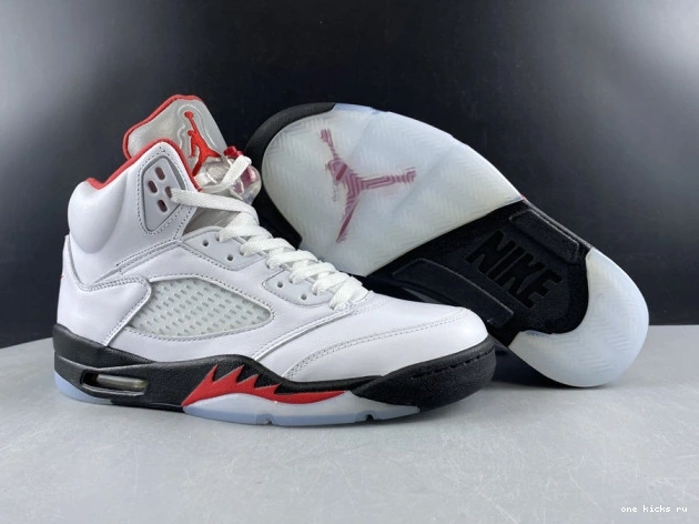 Chep Onekick Silver Jordan Tongue (2020) Retro DA1911-102 Fire Red Air 5 0701